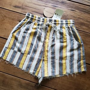 Honey Punch Lightweight Striped Boho Beach Shorts Size Small